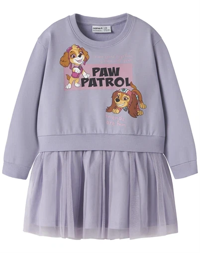Name It - NMFArra Paw Sweat Kjole - Heirloom Lilac